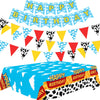 Cartoon Story Party Decorations Happy Birthday Banner Tablecloth