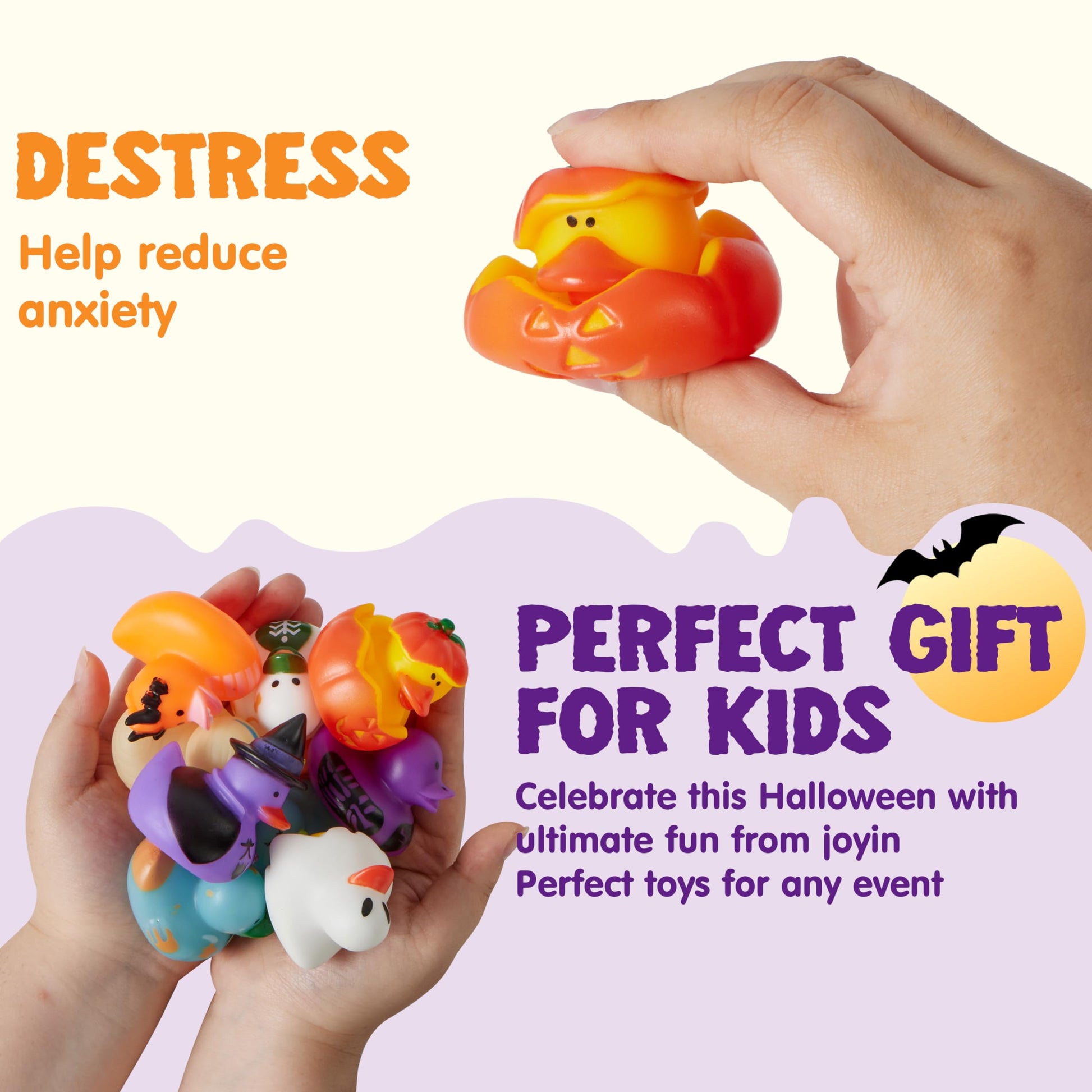 JOYIN 24 PCS Halloween Rubber Ducks, Halloween Ducks Toys for Trick or Treating Goodie Bag Fillers, Bathtub Toys Duckies for Halloween Party Favors