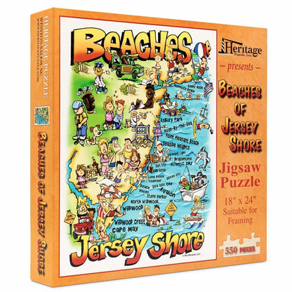 Heritage Puzzle Beaches of the Jersey Shore Map 550 Pieces
