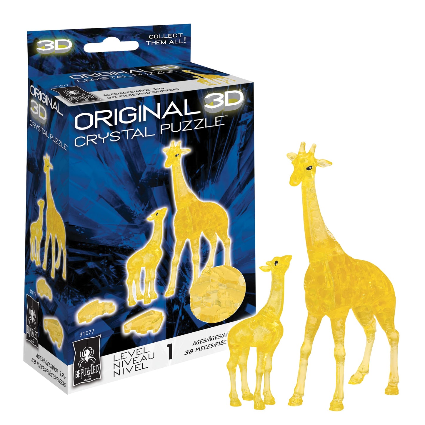 Giraffe Crystal 3D Puzzle, 38-Pc Brain Teaser, Ages 12+
