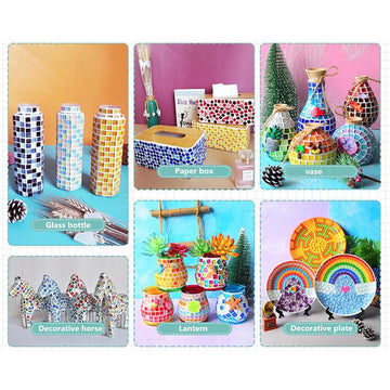 500g Mixed Color Irregular Crystal Mosaic Tiles,Tiny Mosaic Tile DIY Hobbies Children Handmade Crystal Craft for Craft Bathroom Kitchen Home