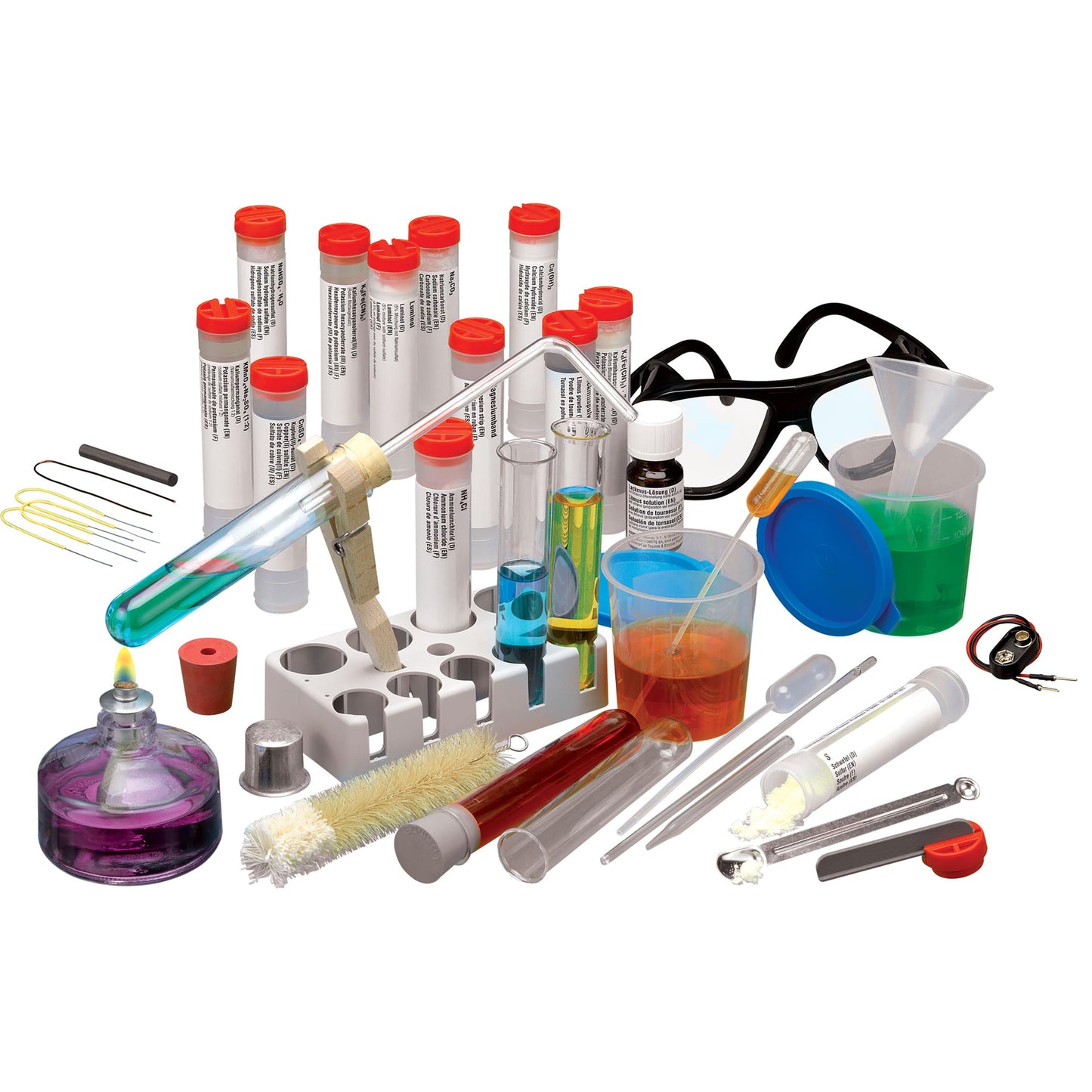Thames & Kosmos Chem C2000 (V 2.0) Intermediate Chemistry Set | 250 Experiments, 128-Page Full-Color Lab Manual, Real Lab Equipment & Alcohol Burner |