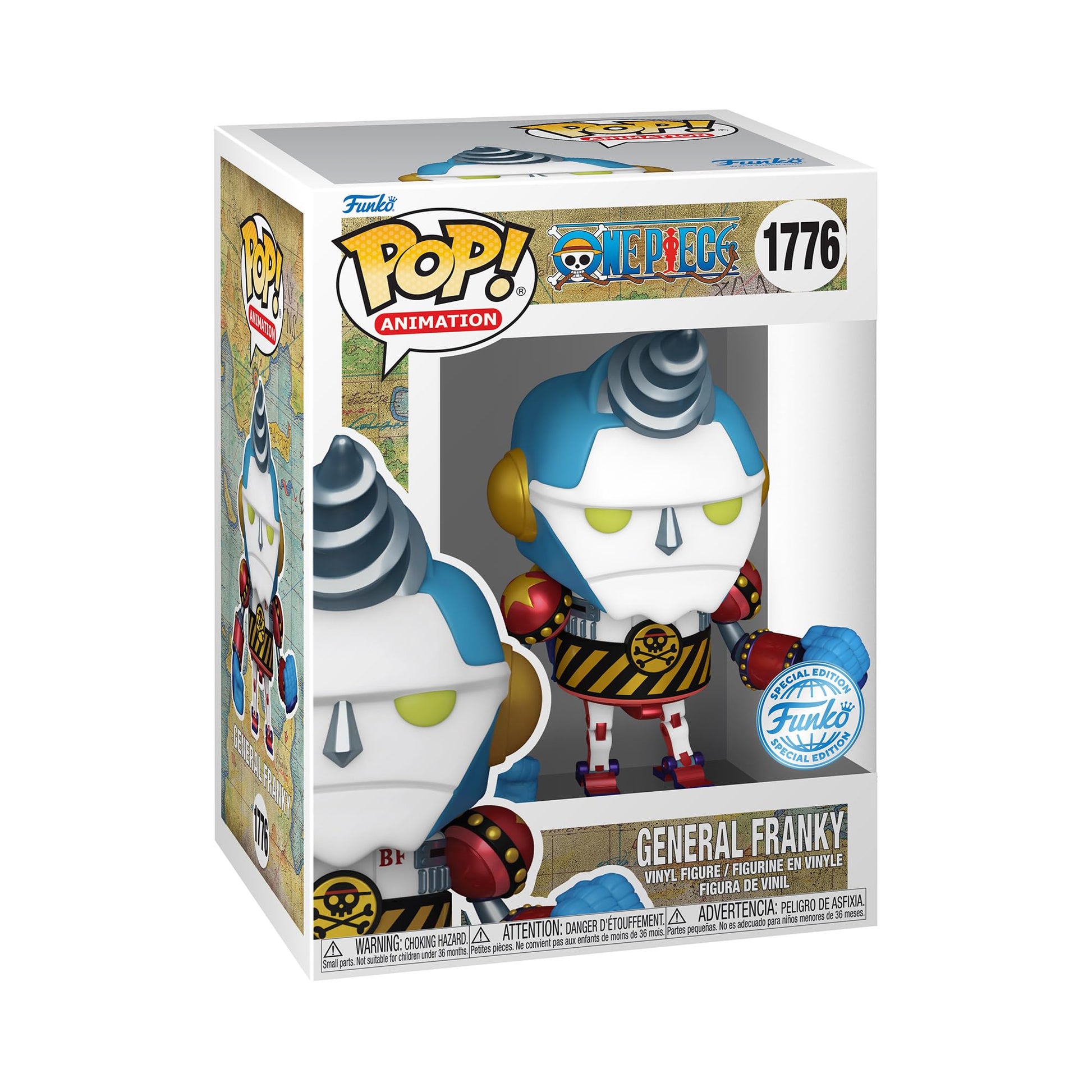 Funko Pop! Animation: One Piece - General Franky - 1 out of 6 Chance of Having a Rare Chase Variant - Glow in the Dark - Gift Idea