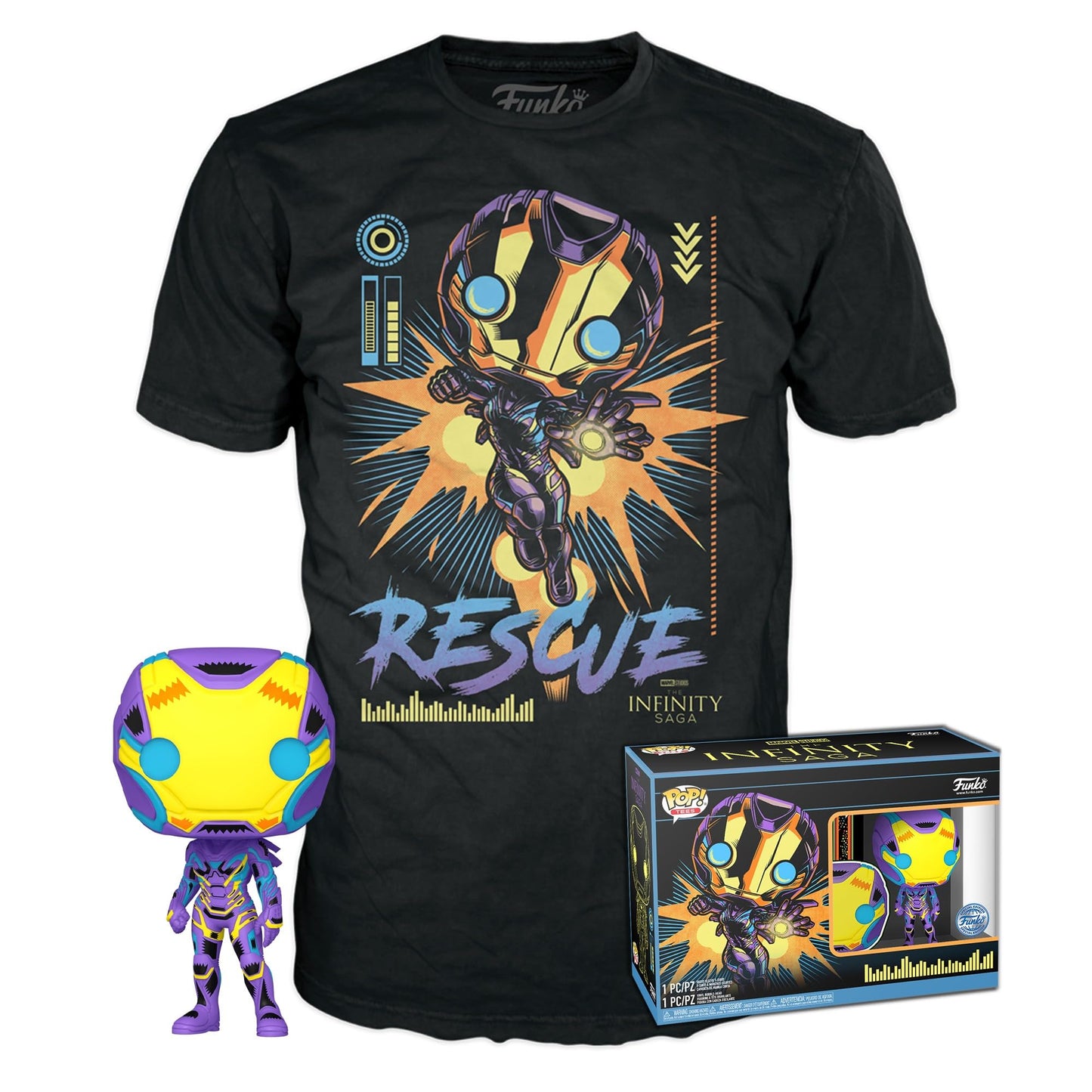 Funko POP & TEE: Marvel Blacklight- Rescue L