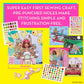 Barbie® Gem Sticker Kit for Kids Ages 4-8 - 8 Gem Sticker Art Stitch Cards with Satin Ribbons | Barbie Arts and Crafts, Craft Kit for Girls