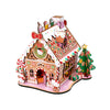 Hands Craft Hello Kitty Gingerbread House Kit - Wooden Holiday 3D Puzzle. DIY Christmas Craft Set, Winter Home Decor Holiday Display, Christmas