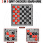 QuadPro Giant Checkers Board Game Set,3 in 1 Jumbo Tic Tac Toe Game,Classic Checkers Board Game for Kids & Adults,Large Checkers Rug Game Mat,Indoor