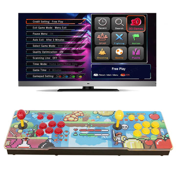 26800 in 1 Box Retro Arcade Game Console, Support 1280X720 Video Game Machine for PC Projector 4K TV 4 Player 3D Game, Search Save Delete Function