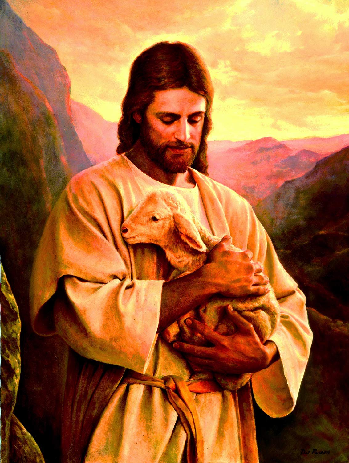 SUNSOUT INC - Lost Lamb - 500 pc Jigsaw Puzzle by Artist: Del Parson - Finished Size 18" x 24" - MPN# 44451
