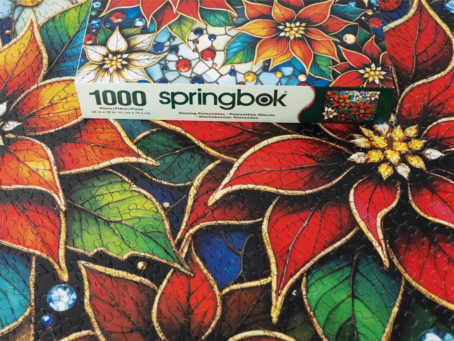 Springbok Glazing Poinsettias 1000 Piece Jigsaw Puzzle for Adults