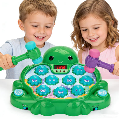 Veoasis Interactive Whack A Octopus Game for Ages 2-4,Educational Toddlers Toys for 2 3 4 5 6 Year Old Boys Girls, Green, Digital Display, Silent