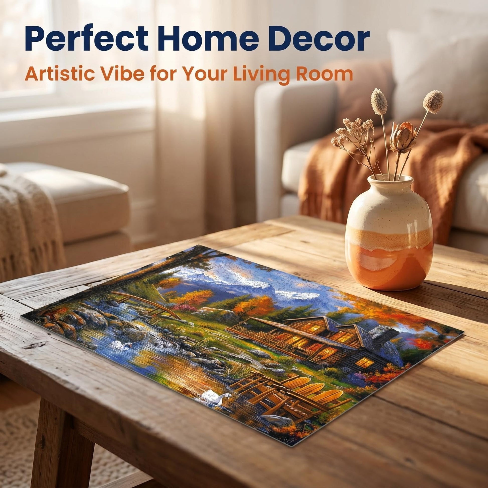 1000 Pieces Jigsaw Puzzles for Adults Oil Painting Scenery Thick Paper Hard Clip Puzzles for Home Decor Leisure Game