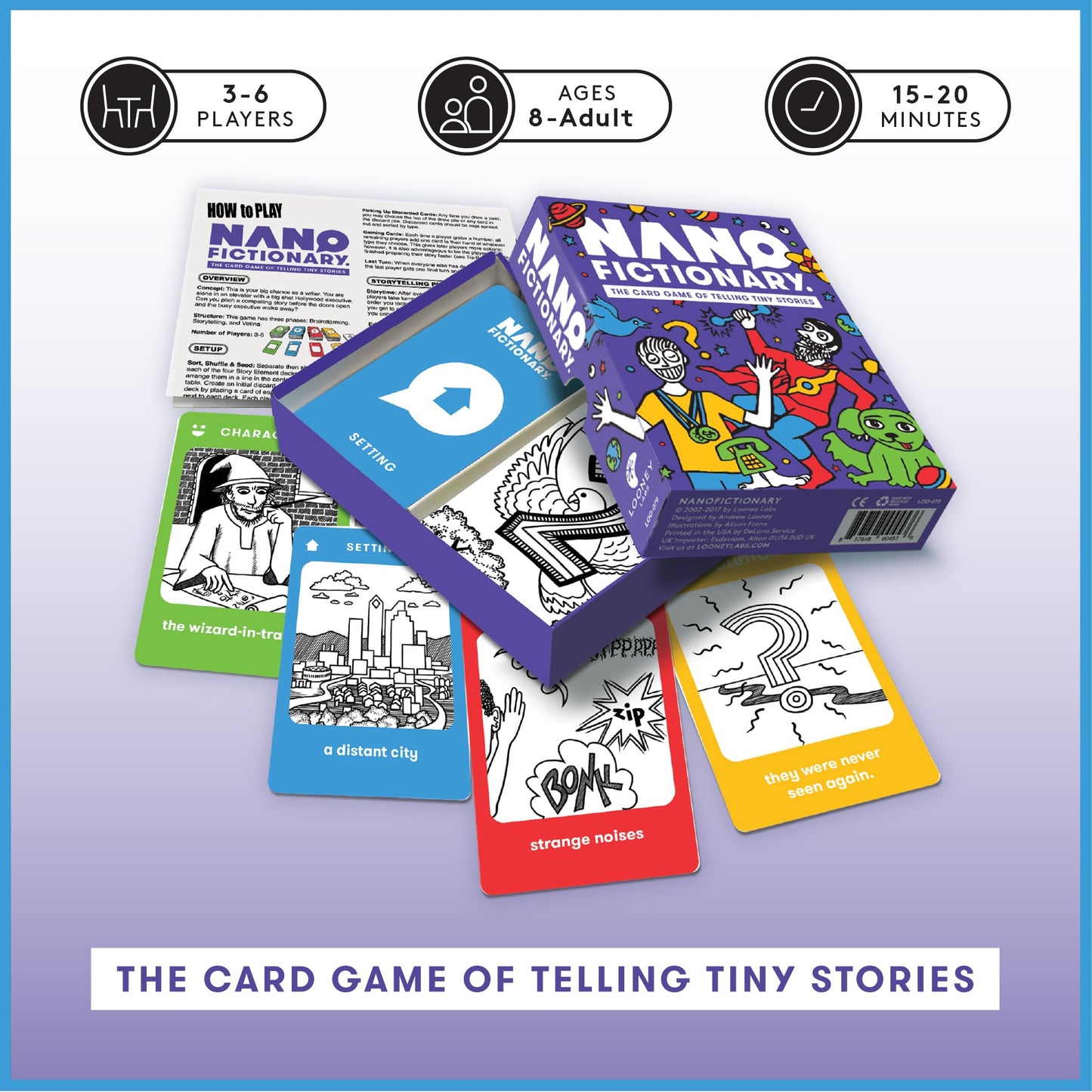 Looney Labs Nanofictionary Card Game - Creative Storytelling for All Ages