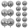 30 PCS Disco Ball Balloons Different Sizes- 4D Large Disco Balloons 10 Inch 15 Inch 18 Inch 22 Inch Assorted Round Metallic Silver Disco Balloons