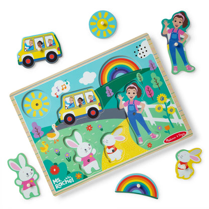 Melissa & Doug Ms. Rachel Wooden Song Peg Sound Puzzle