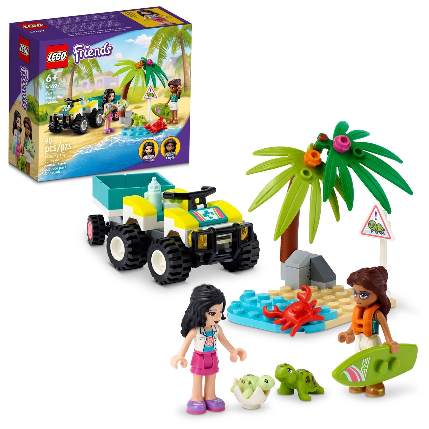Lego Friends Turtle Protection Vehicle 41697 Building Toy Set for Kids, Girls, and Boys Ages 6+ (90 Pieces)