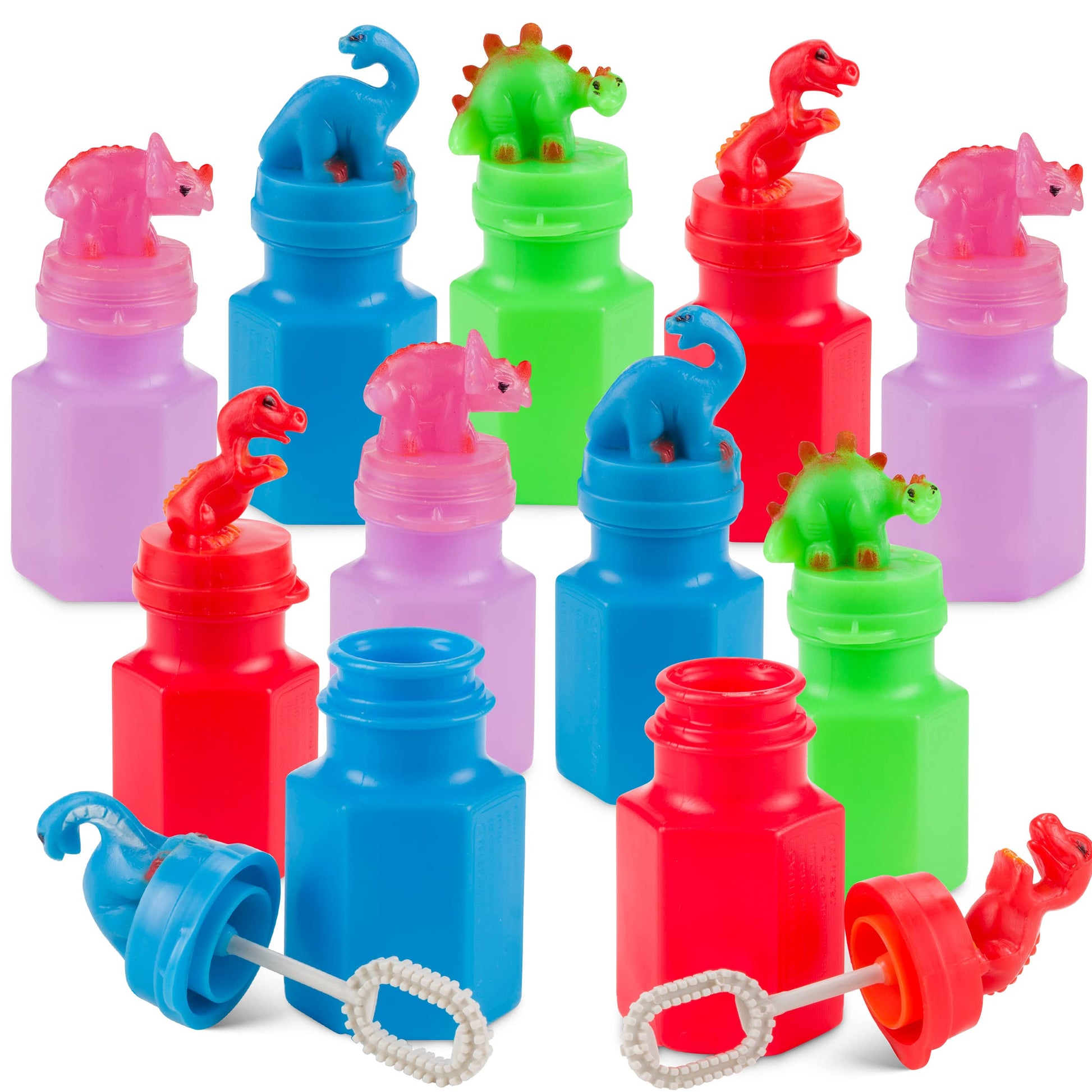 Dinosaur Bubble Bottles (24-Pack) Party Favors for Kids & Birthday Parties