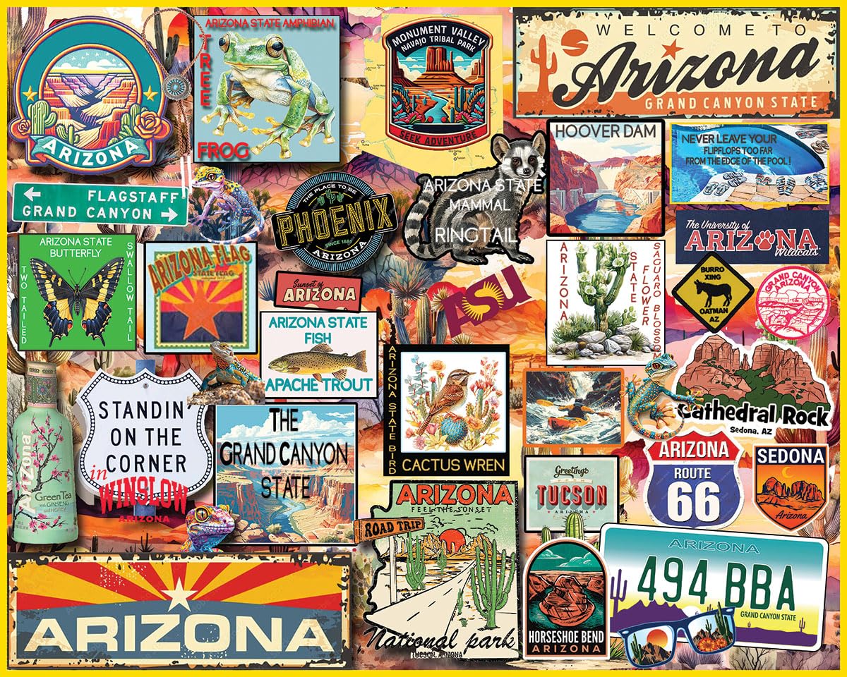 White Mountain 1000 Piece Jigsaw Puzzle Grand Canyon State, I Love Arizona