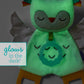 Infantino Glow-in-the Dark Cuddly Teether - Owl Soft Toy with 3 Textured Teethers, Fiddle Flags, Crinkle Sounds, Soft Material, On the Go Toy