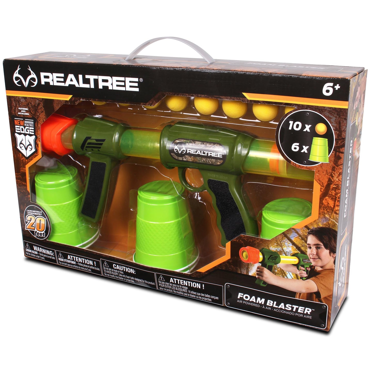 RealTree NKOK Foam Ball Blaster Set - 19.5 in, 10 Balls & 6 Cups, Ages 6+