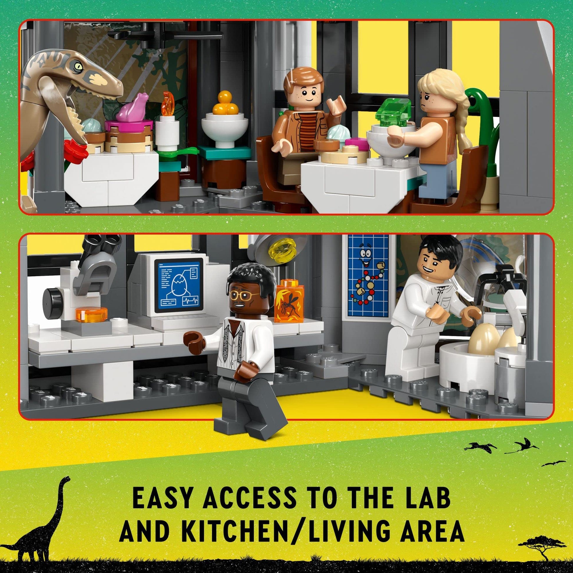 LEGO Jurassic Park Visitor Center: T. rex & Raptor Attack 76961 Buildable Dinosaur Toy; Gift for Teens and Kids Aged 12 and Up, Including a Dino
