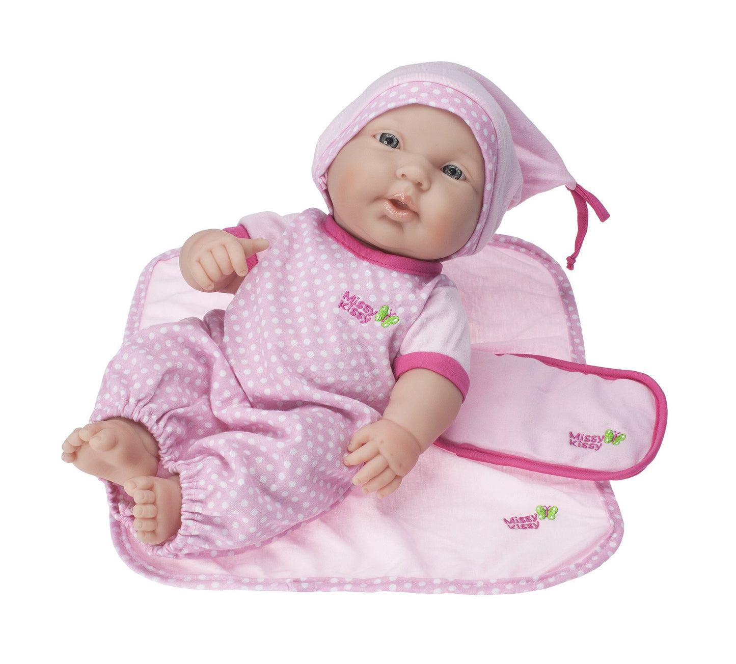 JC Toys Baby Doll Washable and Reusable Eco Diapers 4 Pack Fits Dolls 14 to 18 inch in Pink/White/Grey