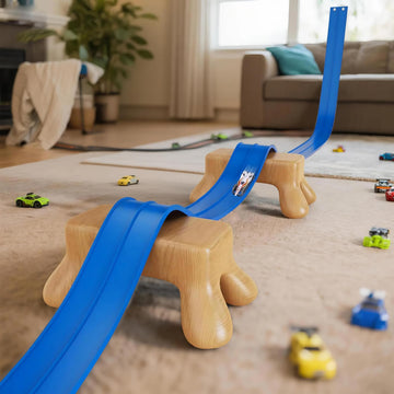 JCHENBH 15 Ft Flexible Race Car Track Compatible with Diecast 1/64th Cars,with 8 Small Racecars and 8 Suction Cups?The Construction of This Classic