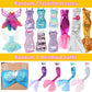 60pcs Doll Clothes and Accessories Fashion Dress Wedding Gowns, Daily Tops Pants Outfits Jumpsuit Swimsuits Bikini, 10 Mini Dresses Skirts, Shoes