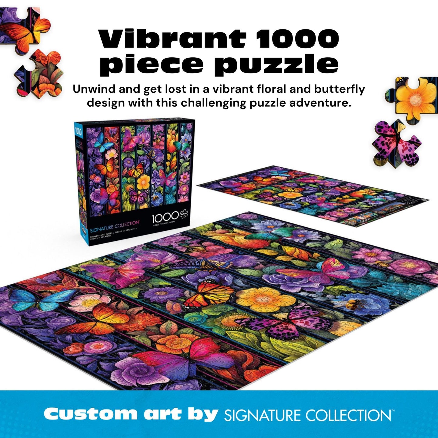 Buffalo Games - Flowers and Flyers - 1000 Piece Jigsaw Puzzle for Adults