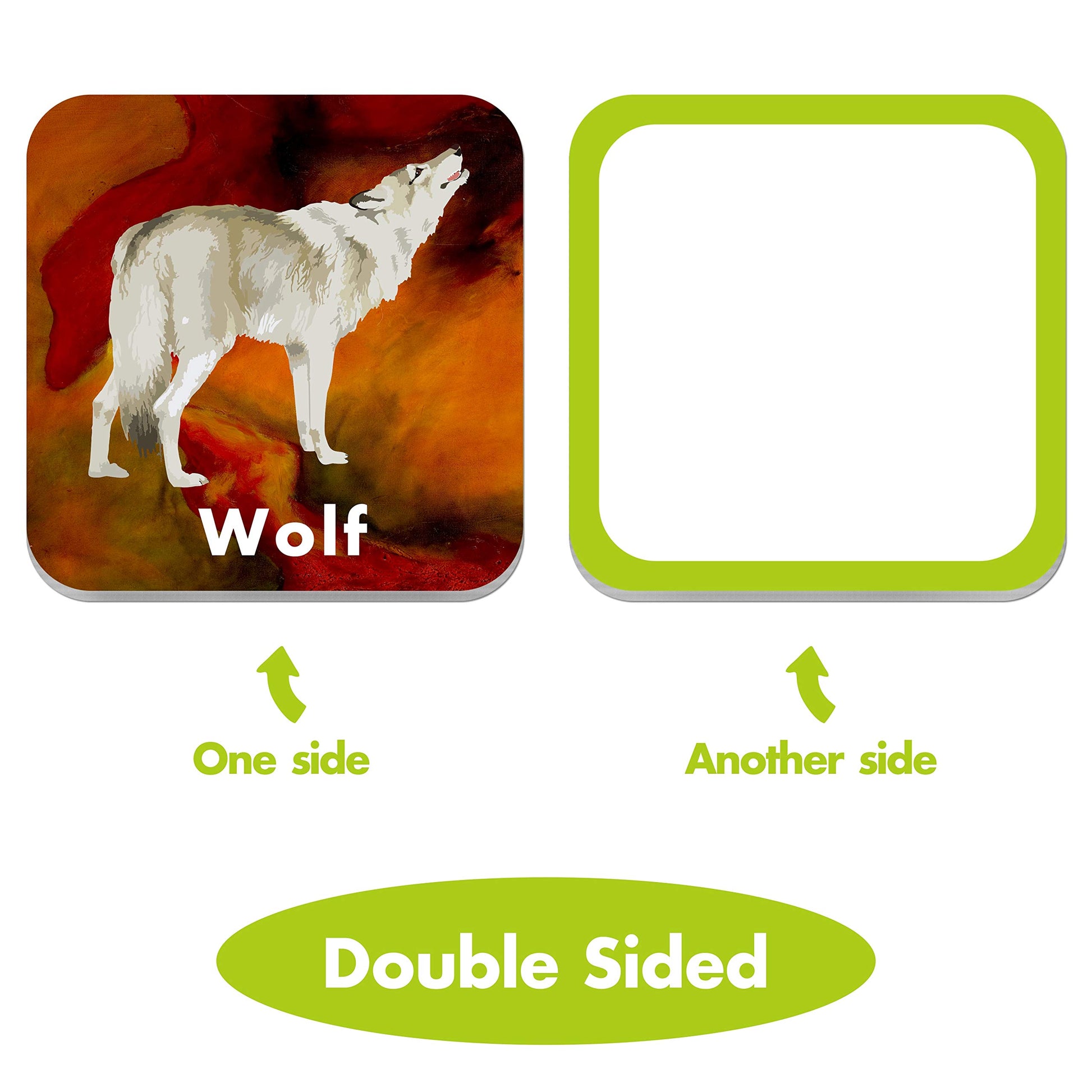 Hebayy 36 Pair Animal Matching Game Flash Cards Erasable (Each Measures 2” X 2”)