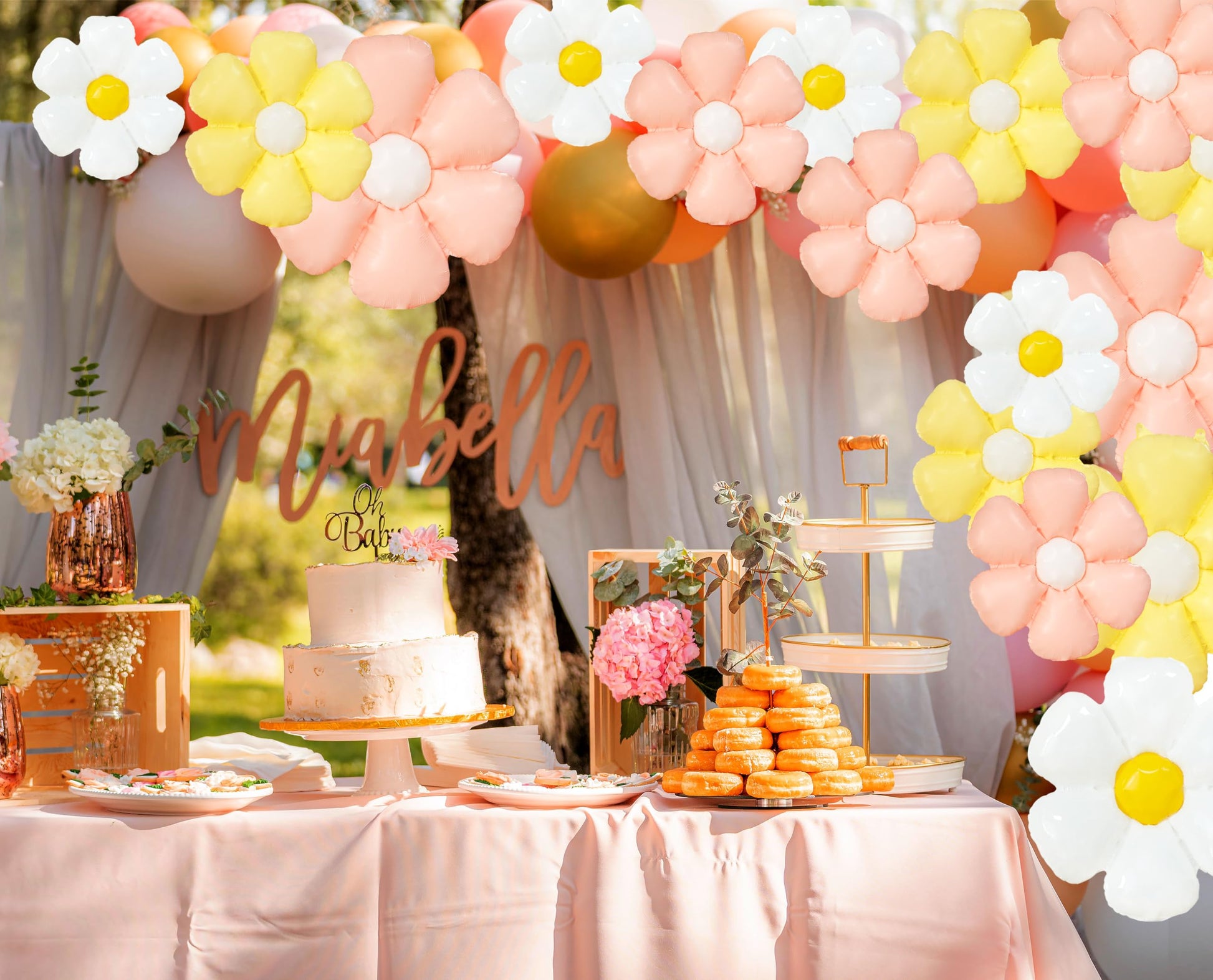 CUUSNNY 15 Pcs Daisy Balloon Flower Balloons Party Decoration