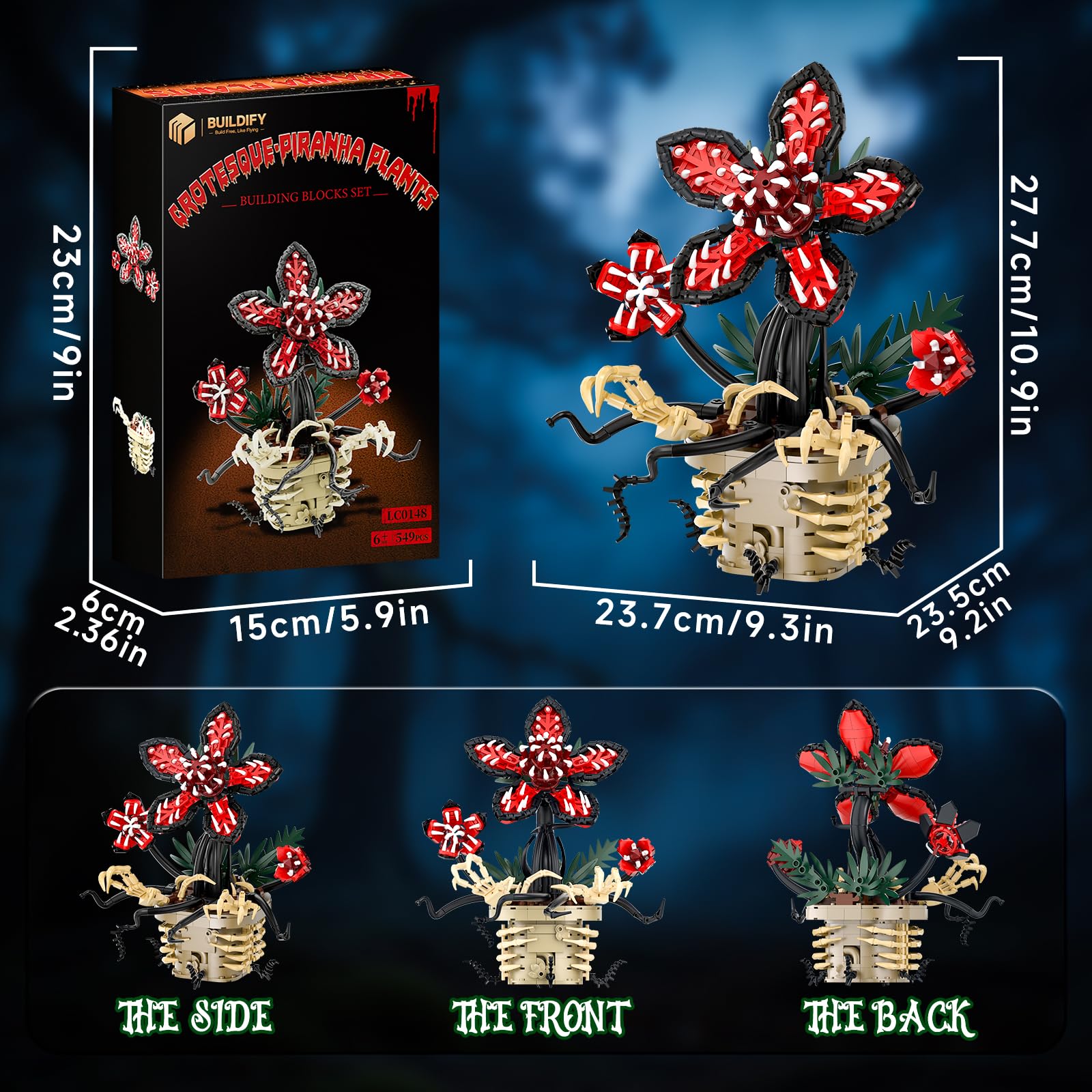 Strange Cannibal Flower Building Set, Piranha Botanical Model Kits, Creative Plant Collection Home Decor, Halloween Christmas Birthday Holiday Gift