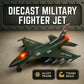 Diecast Fighter Jet Toy Military Falcon Replica Model - 1:400 Scale Airplane Pullback Metal Alloy Aircraft Vehicle with Flashing Lights and Sound