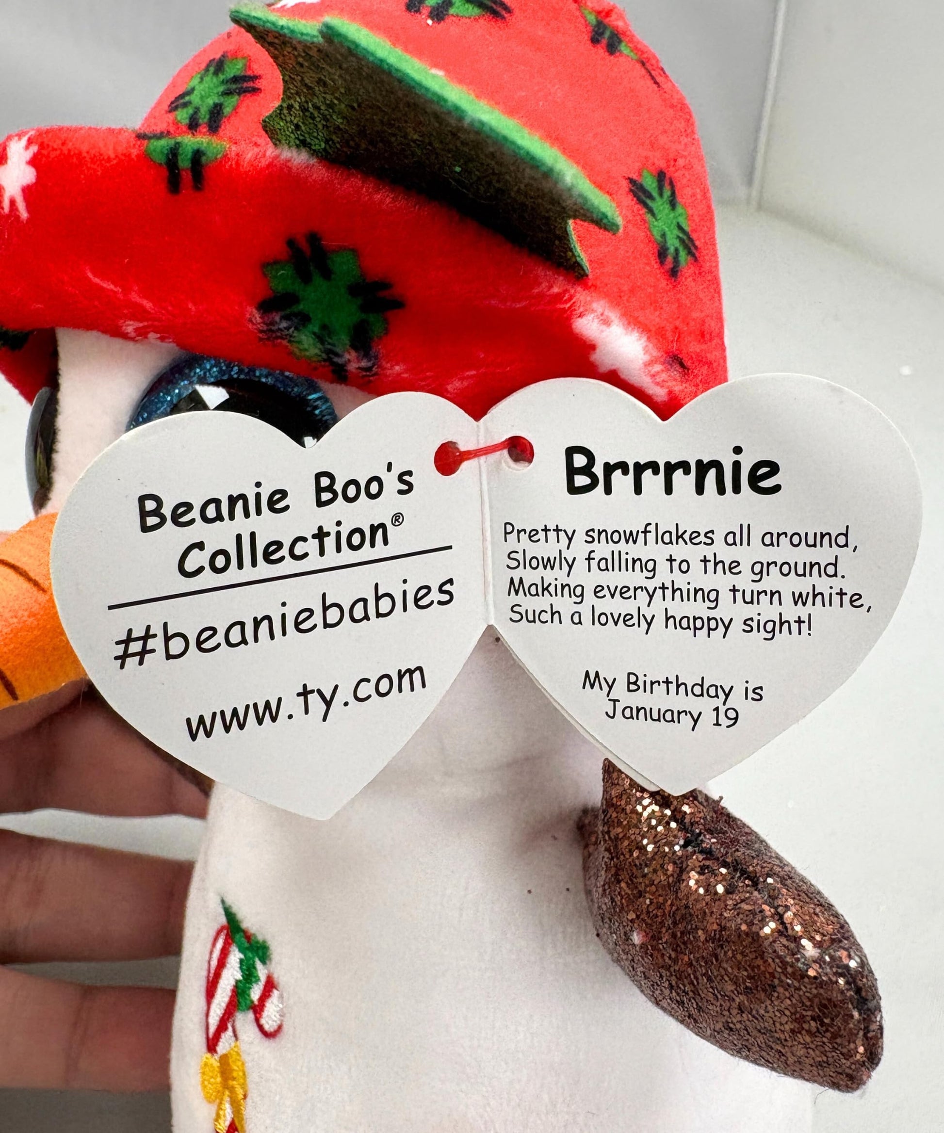 Ty Beanie Boo BRRRNIE The Christmas Snowman - 6"