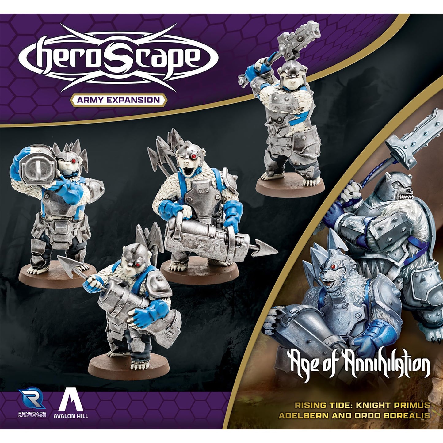 Renegade Game Studios Heroscape Age of Annihilation Knight Primus Adelbern & Ordo Borealis Army Expansion Board Game