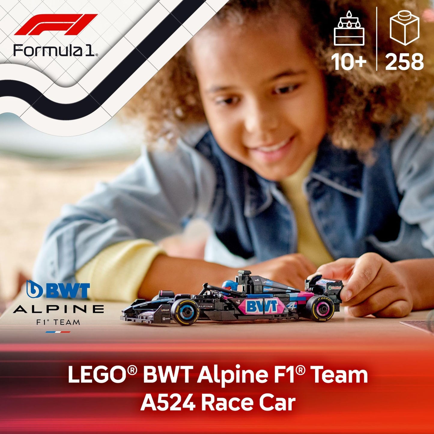 LEGO Speed Champions BWT Alpine F1 Team A524 Race Car Toy - Building Set for Kids, Boys & Girls, Ages 10+ - Toy Car for F1 Fans - Gift Idea