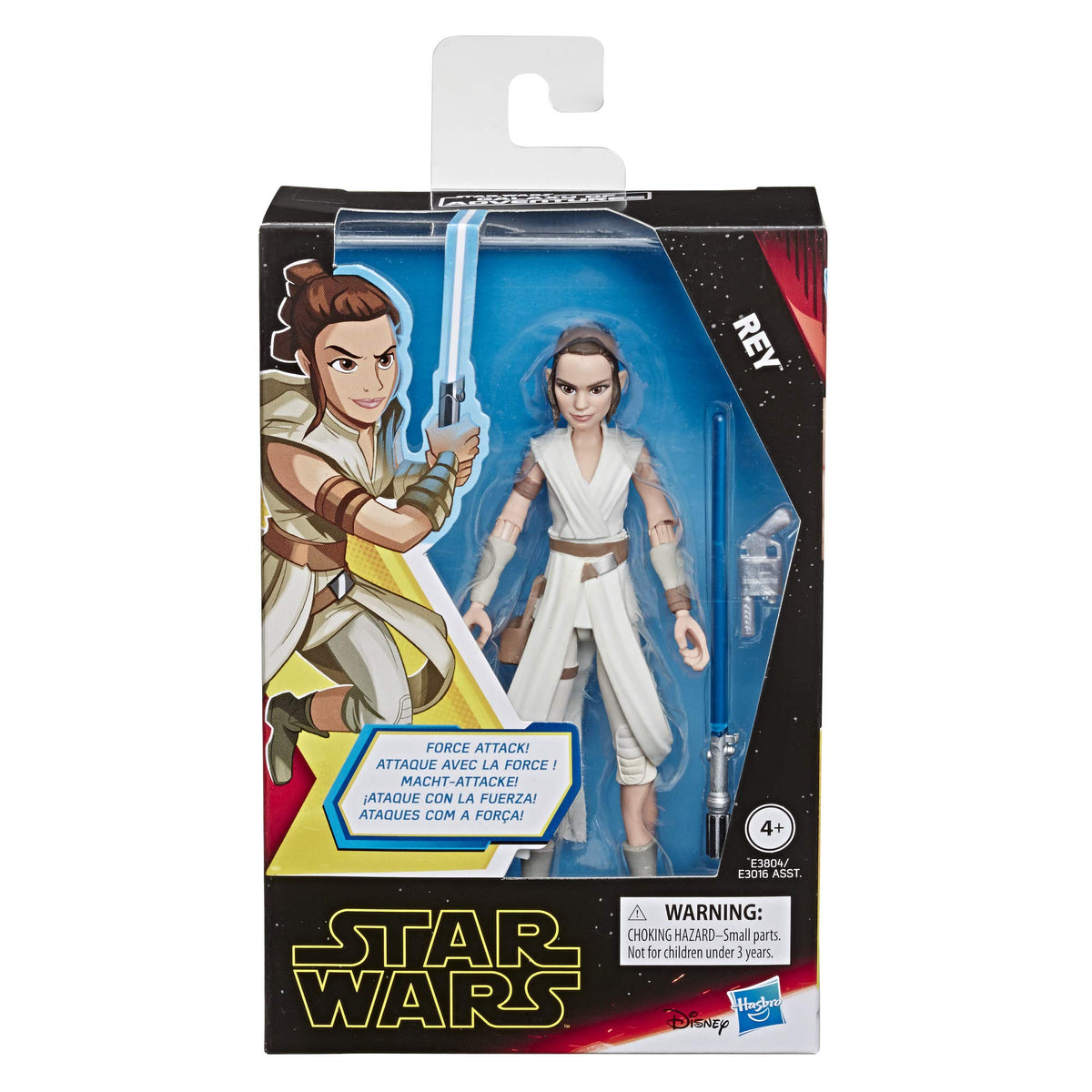 STAR WARS Galaxy of Adventures The Rise of Skywalker Rey 5'-Scale Action Figure Toy with Fun Lightsaber Action Move