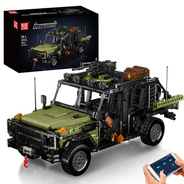 Mould King 20042 Military Truck Building Set, Buildable Toy, Off-Road Car with Romote Control, Collectible Army Model to Build and Display (1577