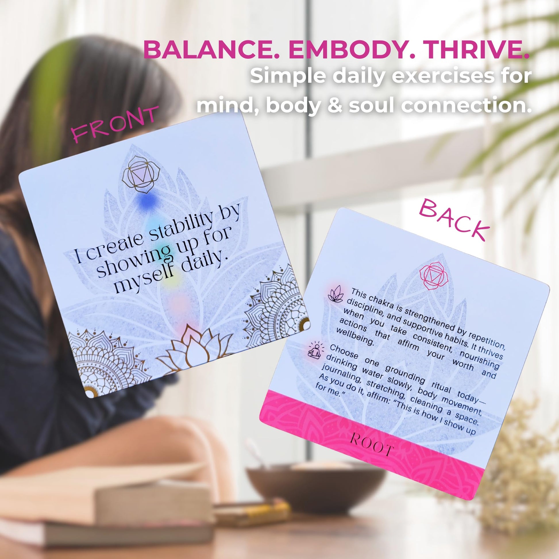 Getta Girl Aura Chakra Affirmations & Ritual Deck: 57 Daily Mindfulness & Meditation Activity Cards | Balance Mind, Body & Spirit | Wellness Self-Care