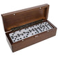 WE Games Double 6 Marbleized Dominoes in Magnetic Wooden Travel Box, Dominoes Set for Adults, White Color Double Six Domino with Marble Pattern