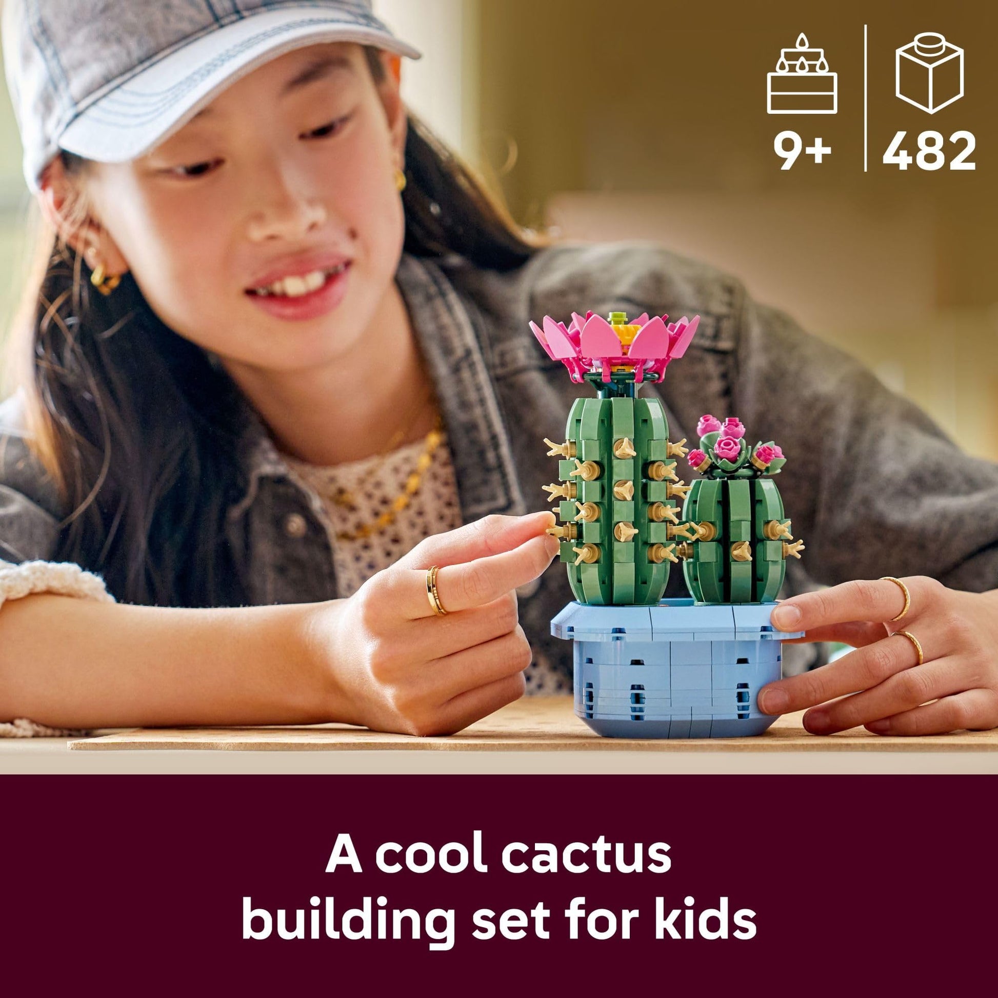 LEGO Botanicals Flowering Cactus Building Toy - Crafting Kit for Girls & Boys, Ages 9+ - Gift for Birthdays - Cactus Room Decor for Display