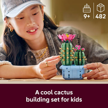 LEGO Botanicals Flowering Cactus Building Toy - Crafting Kit for Girls & Boys, Ages 9+ - Gift for Birthdays - Cactus Room Decor for Display
