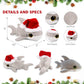 DolliBu Santa Big Eye Shark Stuffed Animal Plush Toy - Soft Ocean Life Animal Dress Up with Red Santa Claus Outfit, with Name Personalization - 6 Inch