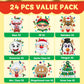 JOYIN 24 Pcs Christmas Make-a-face Stickers, Make Your Own Characters Mix and Match Sticker Sheets with Christmas Elf, Santa Santa, Snowman, Penguin
