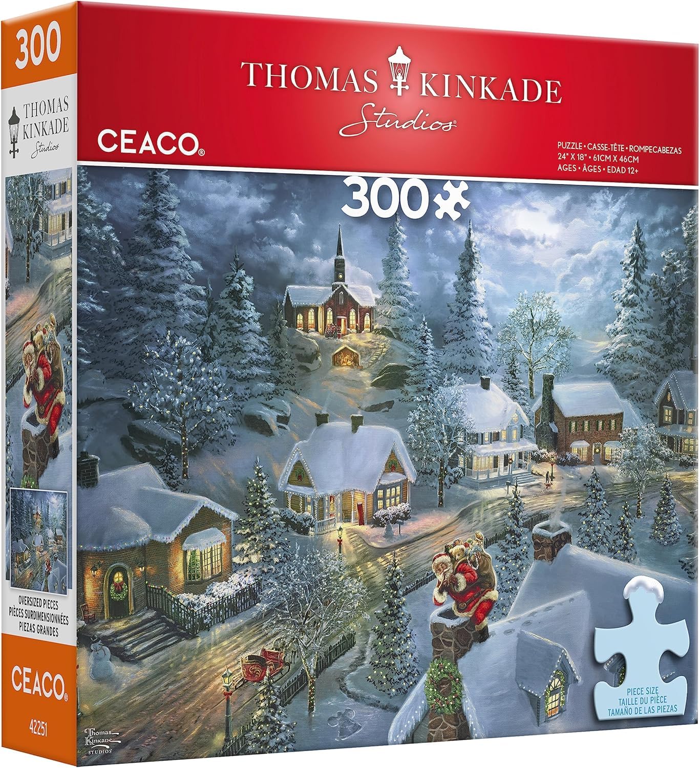 Ceaco - Thomas Kinkade - Santa's Silent Night - 300 Piece Puzzle for Adults
