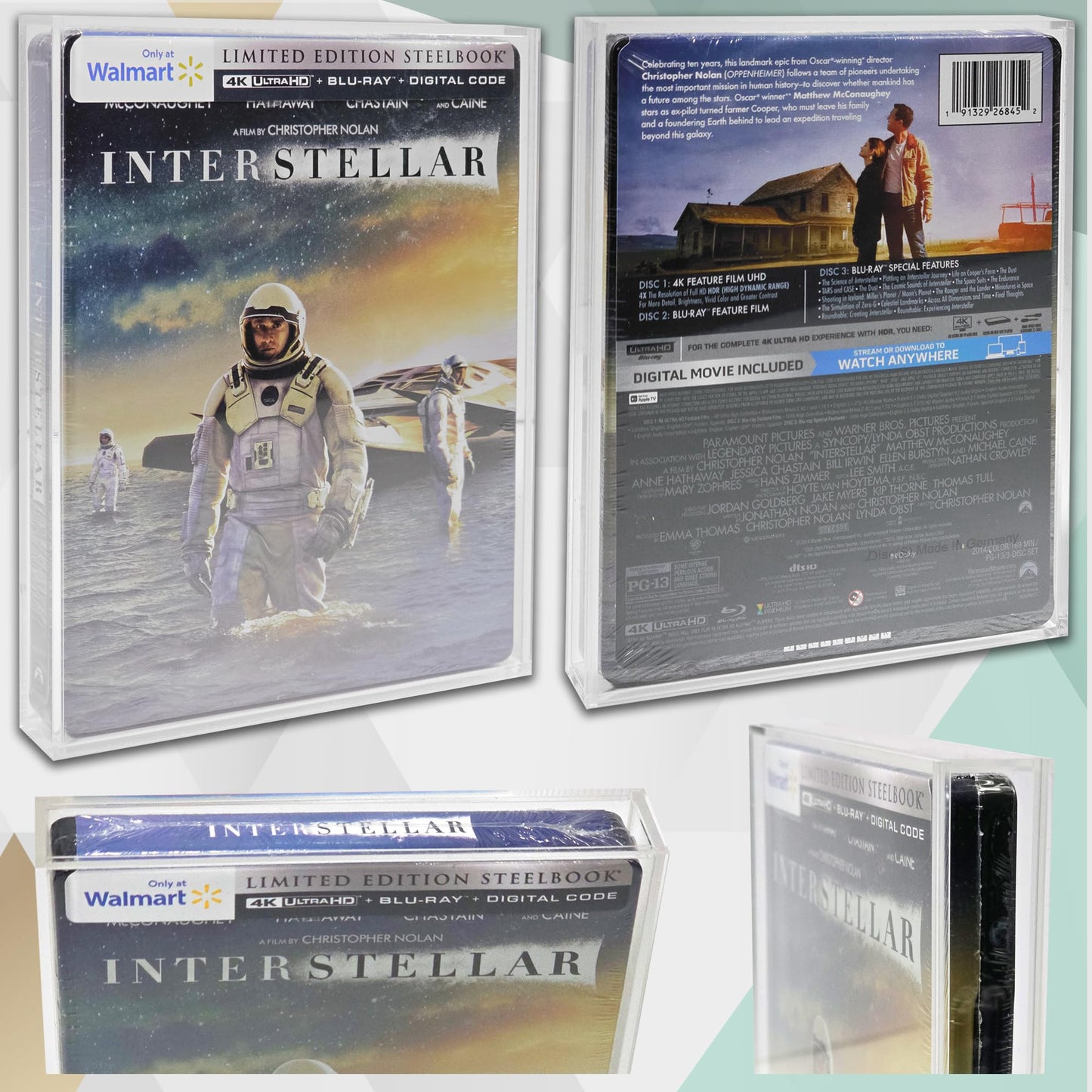 Malko Premium Acrylic Protector Display Case for Steelbook & Slipcover Blu-Ray or 4K UHD Movies - 2 Pack
