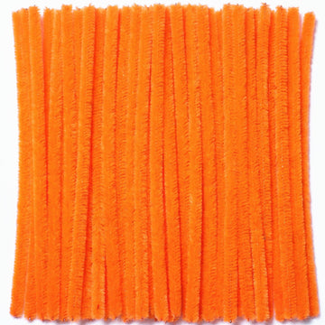 Orange Pipe Cleaners (100 Pack) Chenille Stems for DIY Art Decorations Creative Craft (6 mm x 12 Inch)