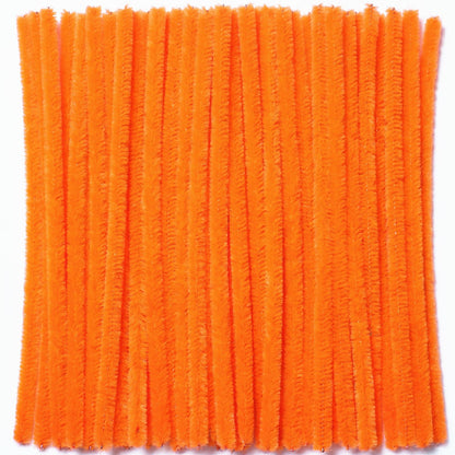 Orange Pipe Cleaners (100 Pack) Chenille Stems for DIY Art Decorations Creative Craft (6 mm x 12 Inch)