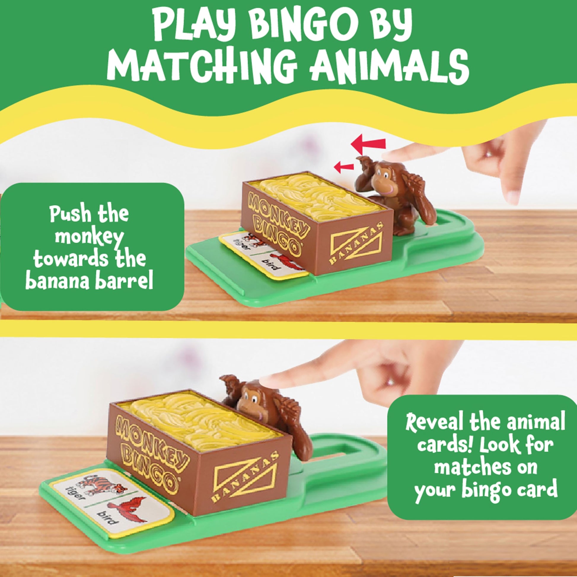 POPULAR PLAYTHINGS Monkey Bingo Picture Board Game, Animal Matching Game, Early Learning Fun, Gifts for Kids Ages 4 & Up