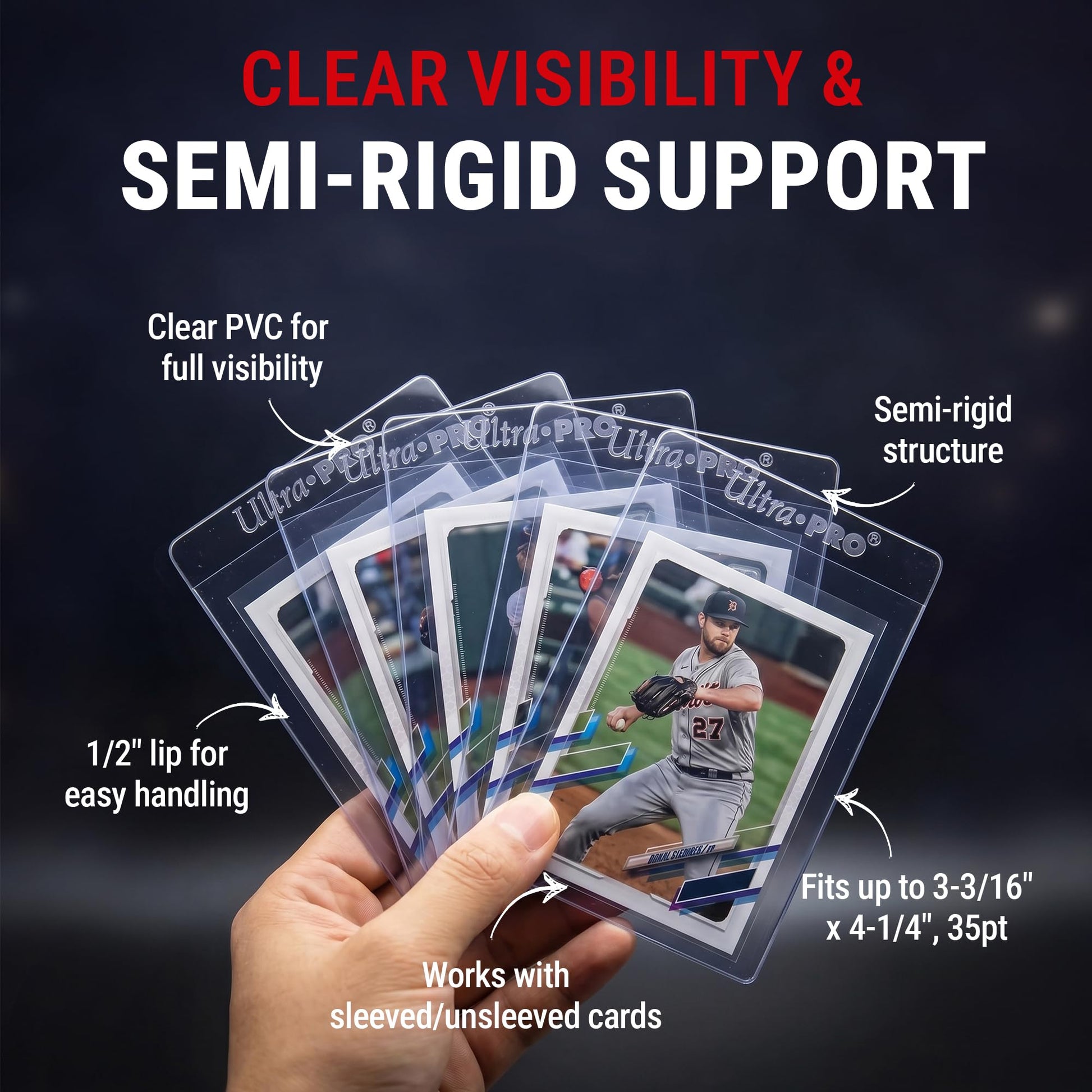 Ultra PRO Semi Rigid 1/2" Lip Tall Sleeves 200ct
